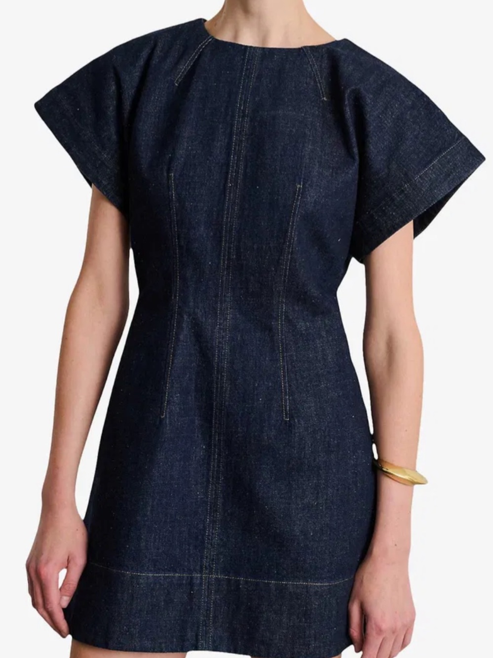 Soeur Paris Bambino Short-Sleeved Denim Mini Dress NWT 38